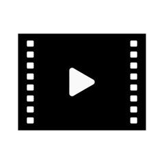 Grunge film strips icon, video icon film strip