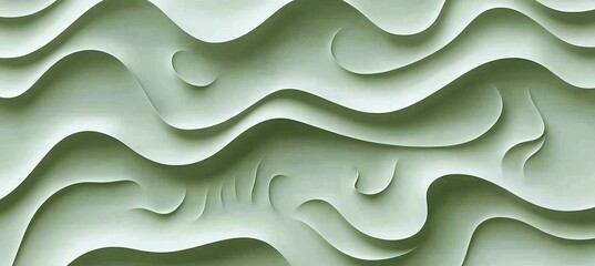 Obraz premium Mint Green Pastel 3D Low Profile Delicate Gentle Light Wave Texture Pattern Background