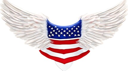 American Flag Wings Emblem.