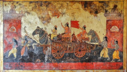 Fototapeta premium Triumphaler Wagenzug - Historische Darstellung