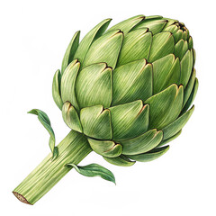 Fototapeta premium Artichoke isolated on transparent background 