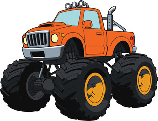 Orange car isolated on white background 