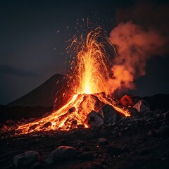 burning fire in the mountains