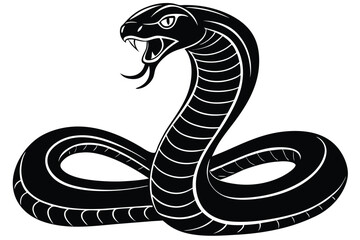 Fototapeta premium A cute cartoon black and white snake vector illustration, perfect for a fun wild animal design or unique tattoo art
