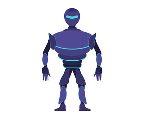 png isolated robot icon in modern blue and white colours showing android machine with chat support and business client help in technology background for future science

