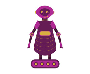 png retro robot icon in vector flat style with modern design for technology and communication concept featuring cyborg toy and friendly children service in future ai scene

