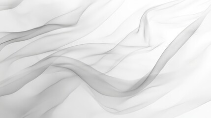 Obraz premium Abstract Flowing Fabric Background Monochromatic White Tones in Dynamic Waves and Soft Gradient