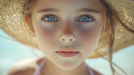 Portrait of a Young Girl in a Straw Hat