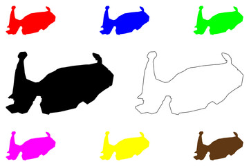 Tirupati city (Republic of India, State of Andhra Pradesh) map vector illustration, scribble sketch Tirupati map