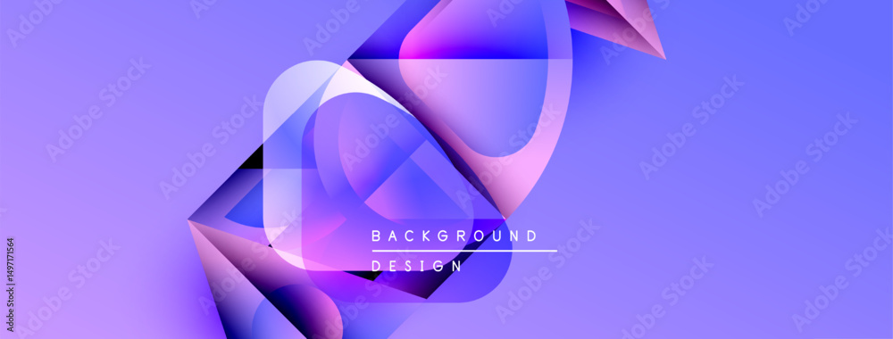 Poster abstract fluid shapes, vibrant purple hues, dynamic composition. modern design elements create visua