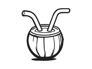 Simple Coconut Drink Illustration