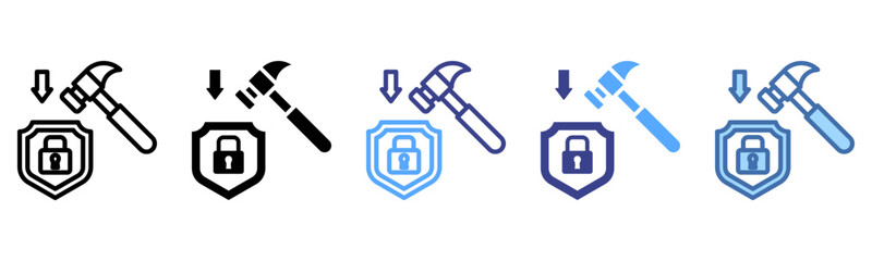 Threat Mitigation icon sheet multi style collection