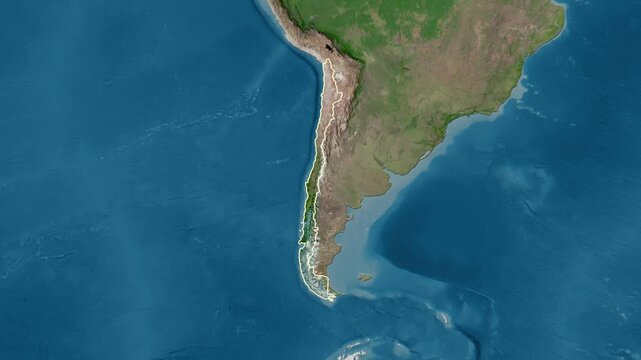 Chile map - solid. Border. 