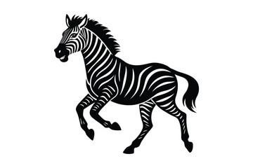 Fototapeta premium Zebra Silhouette Vector Art – Wildlife Animal Graphic in Black & White