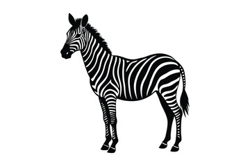 Obraz premium Zebra Silhouette Vector Art – Wildlife Animal Graphic in Black & White