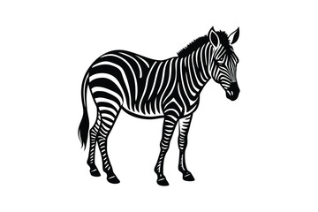 Obraz premium Zebra Silhouette Vector Art – Wildlife Animal Graphic in Black & White