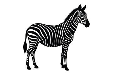 Obraz premium Zebra Silhouette Vector Art – Wildlife Animal Graphic in Black & White
