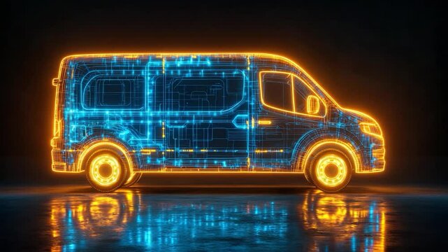 Digital van illustration future design