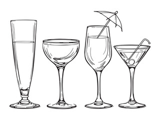 Cold Cocktail Glass Illustration