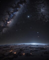 Infinite twinkling stars across a dark galaxy ,  nebula,  dark matter,  glitter