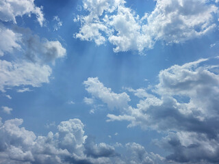 Beautiful sky with cumulus clouds. Blue sky clouds background, beautiful landscape with clouds....