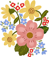 Vibrant Floral Bouquet Illustration art