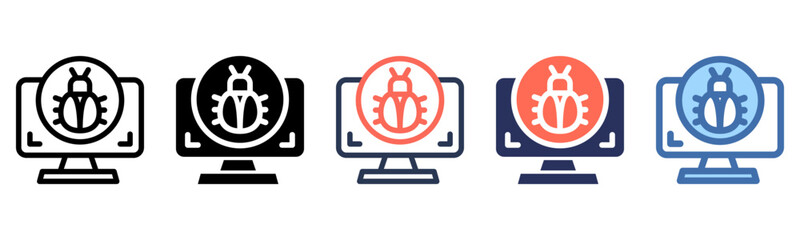 Antivirus icon sheet multi style collection