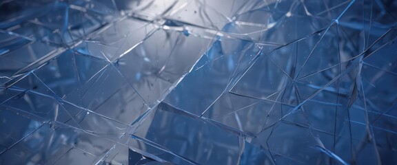 Abstract geometric blueprint, vibrant blue hues, lines, angles ,  plan,  clean,  industrial