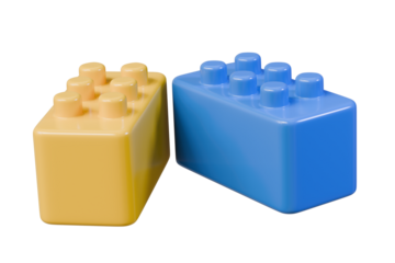 3d Plastic toy blocks or Plastic toy brick icon. toy building concept blocks. 3d Minimal toy brick block for children game education puzzle structure. blocks for children's play concept. 3d rendering.