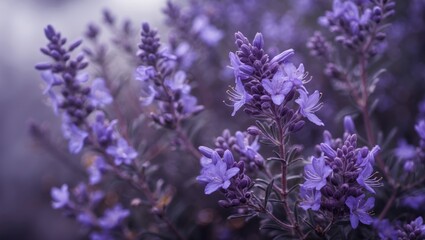 Purple flowers in close-up with a soft focus background.