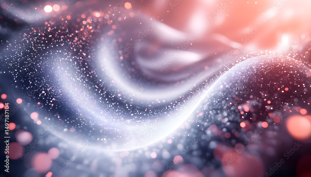 Wall mural grey white abstract background with flowing particles. digital future technology concept. white soun