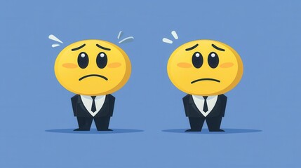 Zwei traurige Geschäftsmännchen-Emojis