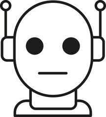 Minimalist AI Robot Head Icon