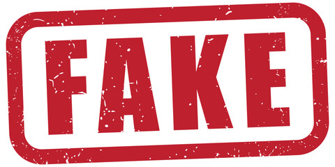 fake text with a rubber stamp effect, distressed grunge texture, counterfeit, false, simulated, lie, transparent background, red grunge rubber stamp, isolated vector,