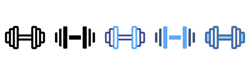 Dumbbell icon sheet multi style collection