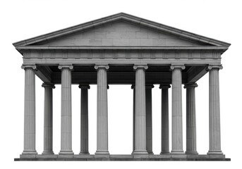 Obraz premium Temple with columns isolated on white background