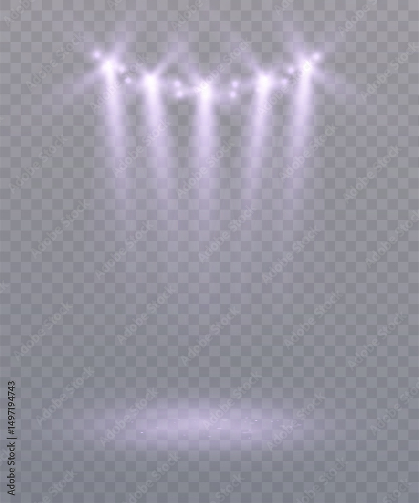 Aufkleber bright vector spotlights with glow and sparkles on a transparent background. light rays create a dra