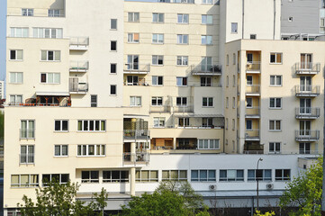 building block of flats many flats on the estate multi-family building