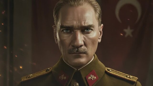 Mustafa Kemal Ataturk picture. Turkish Republic founder Mustafa Kemal Ataturk. The first Turkish president Mustafa Kemal Ataturk