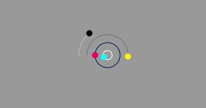 Four cartoon animation color circles sliders isolated. Scrollbars slide switch elements for motion graphic design good as presets background business education explainer video with people or geometry.