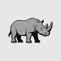 Powerful Rhino Mascot Logo – Strong Animal Vector for Sports, Wildlife, and Branding
