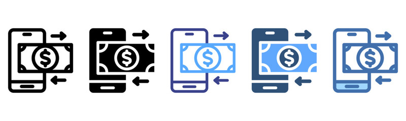 Online Money icon sheet multi style collection