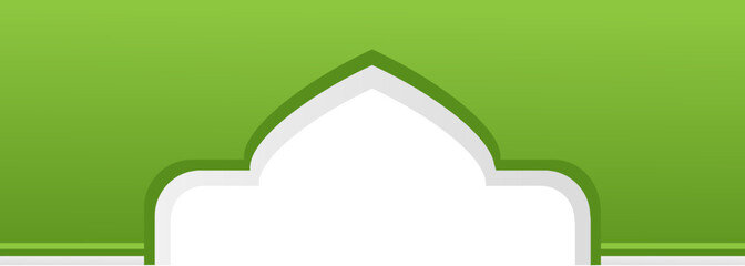 Islamic Border and Arch Shape Elements Green Gradient Style