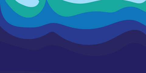 Sea waves layered vector background illustration and sea beach modern