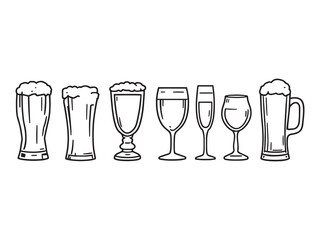 Beer Glass Minimalist Line Art