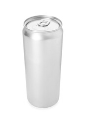 One blank tin can isolated on white