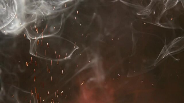 Burning Ashes Smoke and Sparks Motion
