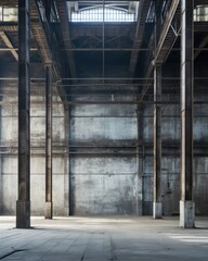 Verlassene Industriehalle - Beton und Stahlkonstruktion