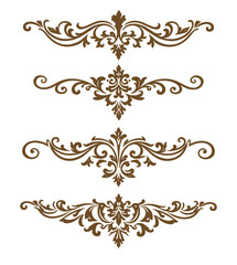 Fototapeta premium 1 Set of dividers flowers vintage deviders for card ornament etc