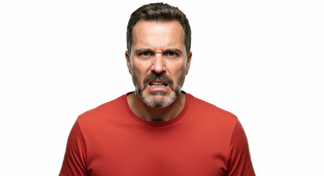 Man expressing deepseated frustration visually